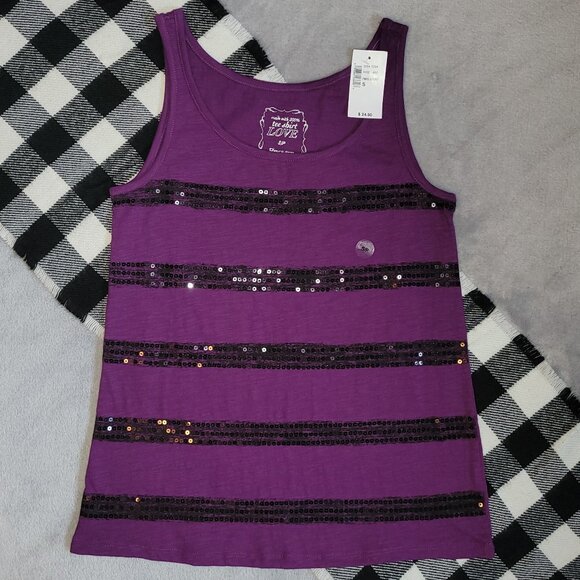 S | Revolution | Sequin Striped Tank Top - Picture 1 of 6